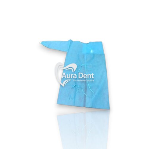 Casaque chirurgicale à poignets bleu ciel 10 pcs - Auradent