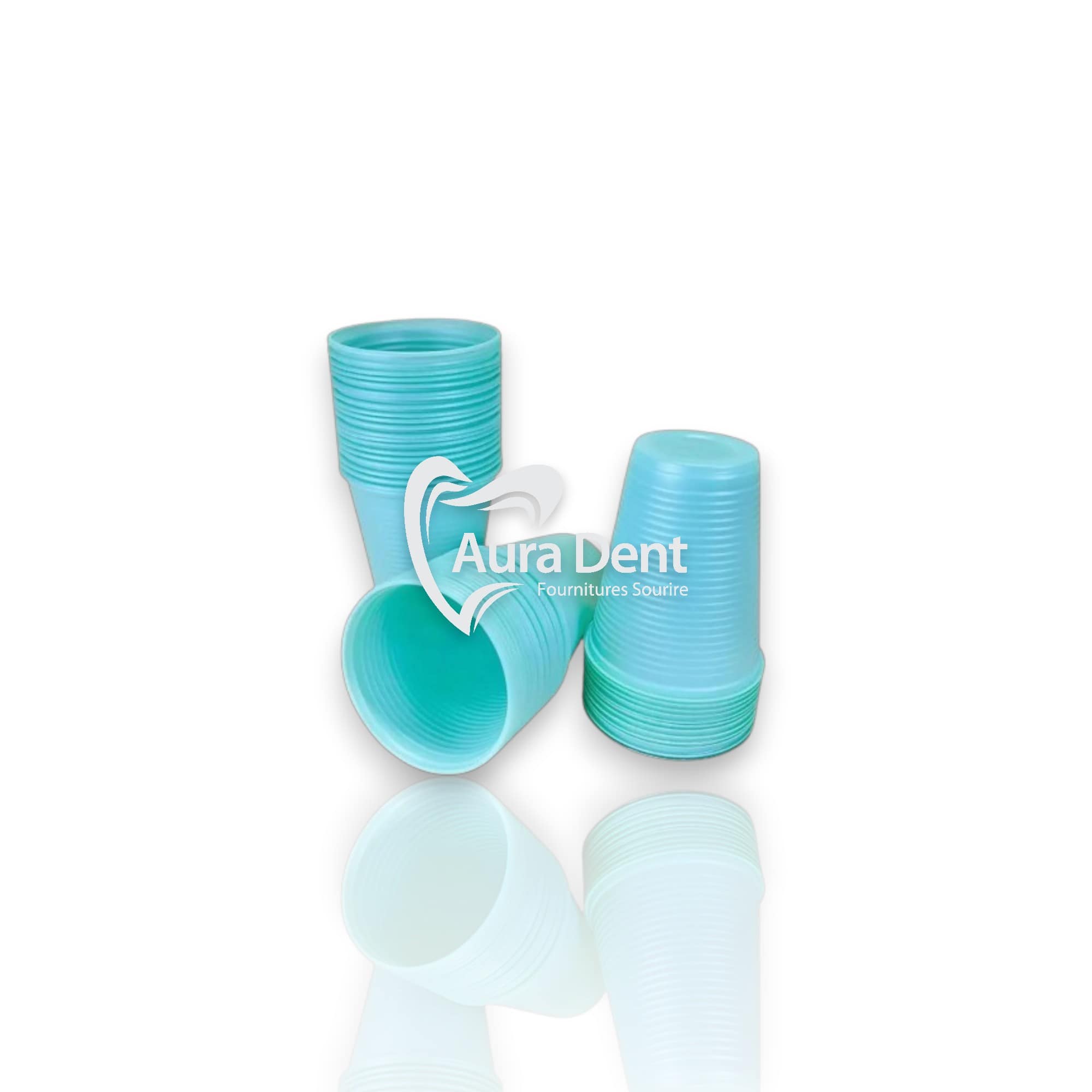 Gobelets en plastique cyan - Auradent
